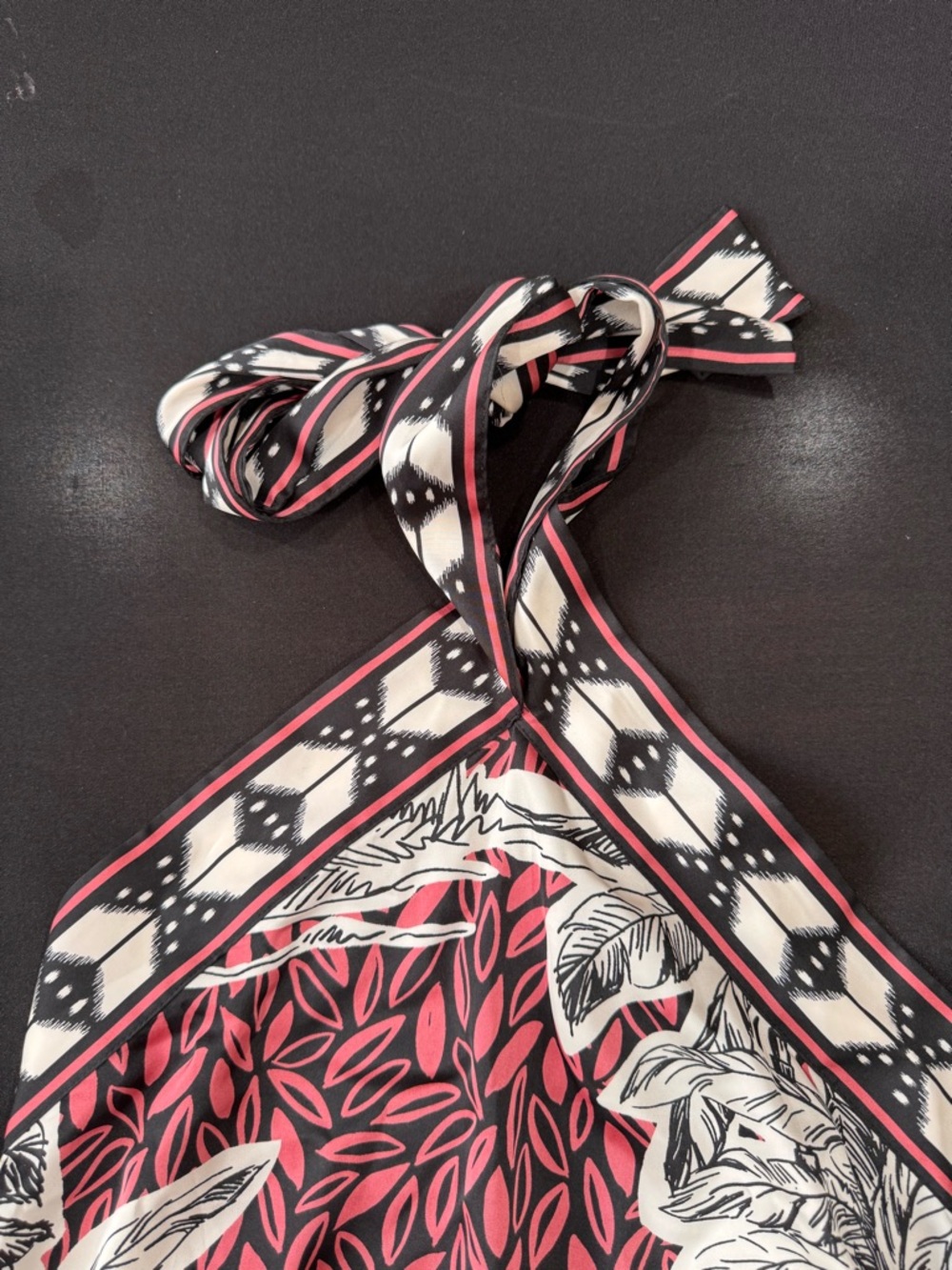 NWT Rachel Zoe Tropical Palm Print Halter Crop Top - Size M - Picture 2 of 8